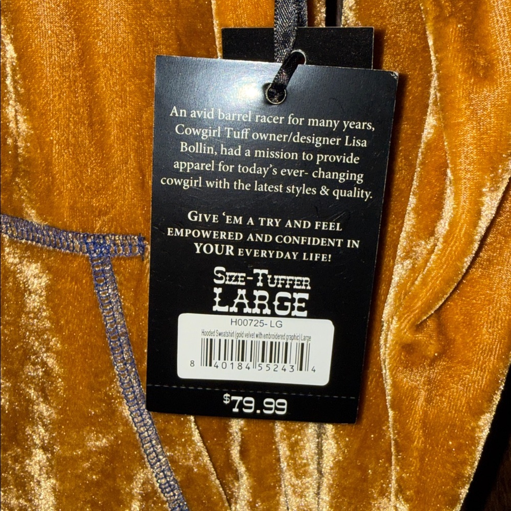 Cowgirl Tuff velvet hoodie - Picture 3 of 7